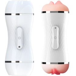 ARMONY - MASTURBADOR VIBRADOR DOBLE VAGINA  BOCA BLANCO