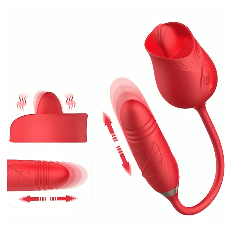 ARMONY - DELIGHT FLOWER VIBRADOR  THRUSTING CON LENGUA ROJO