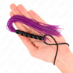 KINK - MINI LÁTIGO DE SILICONA CON AGARRE 6 BOLAS MORADO 26 CM