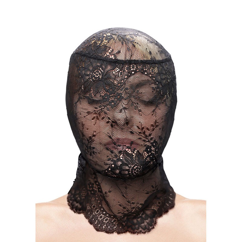NS NOVELTIES - FETISH  FASHION LACE HOOD BLACK
