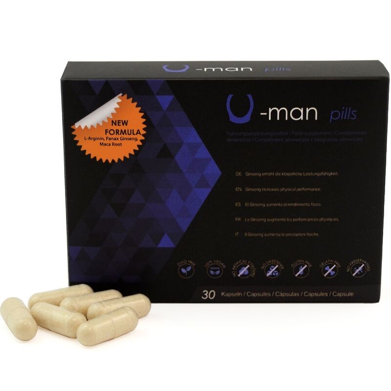 500 COSMETICS - U-MAN AUMENTO TAMAÑO PENE Y POTENCIA SEXUAL - 30 CÁPSULAS