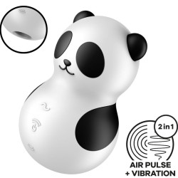 SATISFYER - POCKET PANDA ESTIMULADOR  VIBRADOR BLANCO Y NEGRO