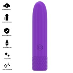 INTENSE - SYMONE USB RECHARGEABLE VIBRATING BULLET 8 VIBRATIONS PURPLE 10 X 2.2 CM