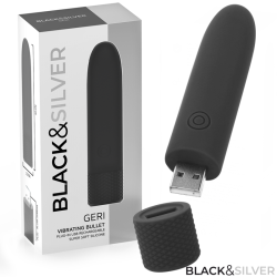 BLACK  SILVER - GERI BALA VIBRADORA RECARGABLE POR USB 8 VIBRACIONES NEGRO 10 X 2.2 CM