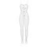 SUBBLIME - 951740 BODYSTOCKING CROTCHLESS DE REJILLA CON LAZOS BLANCO TALLA ÚNICA