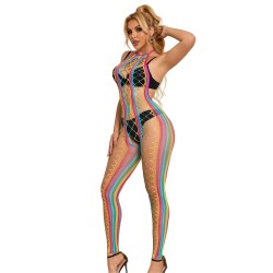 SUBBLIME - 952358 VESTIDO DE REJILLA CUELLO HALTER ARCOIRIS TALLA ÚNICA