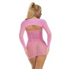 SUBBLIME - 952471 PINK FISHNET DRESS ONE SIZE