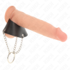 KINK - ANILLO PENE 4 CM CADENA 7 CM METAL CON CINTURÓN CUERO