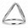 KINK - ANILLO PENE TRIPLE METAL CROMADO 3.2 CM A 4.5 CM