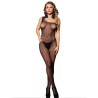 SUBBLIME - 952037 BODYSTOCKING DE REJILLA DE UN HOMBRO CON DIAMANTES NEGRO TALLA ÚNICA