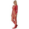 SUBBLIME - 952419 BODYSTOCKING DE REJILLA CON DIAMANTES MANGA LARGA ROJO XS/M