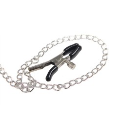 SUBBLIME - 953720 PINZAS PARA EL PECHO CON CORREA DE CUERO BONDAGE NEGRO TALLA ÚNICA