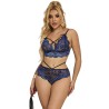 SUBBLIME - 954062 SUJETADOR + PANTIES ENCAJE AZUL S/M