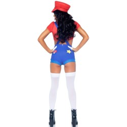 LEG AVENUE - DISFRAZ SEXY MARIO BROS ROJO/AZUL S