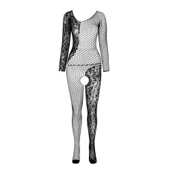 PASSION - BS 107 BODYSTOCKING BLANCO TALLA ÚNICA