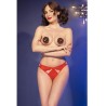 CHILIROSE - CR 4839 CHRISTMAS SET NIPPLE COVERS + PANTIES RED L/XL
