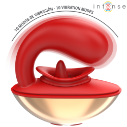 INTENSE - MARIAH VIBRADOR  ESTIMULADOR EN FORMA DE U 10 VIBRACIONES ROJO