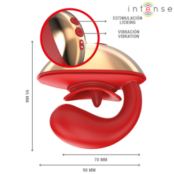 INTENSE - MARIAH VIBRADOR  ESTIMULADOR EN FORMA DE U 10 VIBRACIONES ROJO