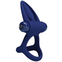 PRETTY LOVE - MAT DOUBLE RING WITH VIBRATION  STIMULATOR BLUE