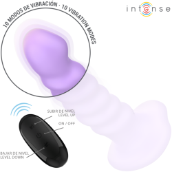 INTENSE - BRENDA VIBRADOR TALLA M DISEÑO EN ESPIRAL 10 VIBRACIONES MORADO CONTROL REMOTO