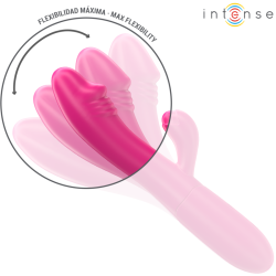 INTENSE - IVY VIBRADOR FLEXIBLE 10 VIBRACIONES CON LENGUA ESTIMULADORA ROSA