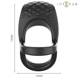 INTENSE - ALEX VIBRATOR DOUBLE PENIS RING 10 VIBRATIONS BLACK