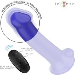 INTENSE - VICTORIA VIBRADOR CON VENTOSA 10 VIBRACIONES AZUL OSCURO CONTROL REMOTO