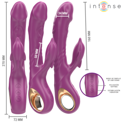 INTENSE - HALLE VIBRADOR MULTIFUNCIÓN CON LENGUA ESTIMULADORA EN FORMA DE DELFÍN MORADO