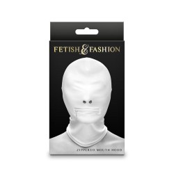 NS NOVELTIES - FETISH  FASHION PASAMONTAÑAS COMPLETO CON CREMALLERA NYLON BLANCO