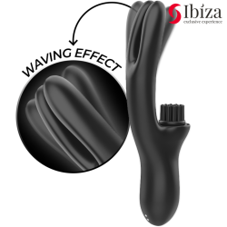 IBIZA - VIBRADOR HI-TECH RABITT BRUSHING MULTI CELDAS CLITORIALES Y DOBLE PINCHING NEGRO