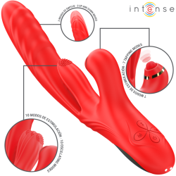 INTENSE - ROSALIA VIBRADOR MULTIFUNCIÓN 3 EN 1 ROJO