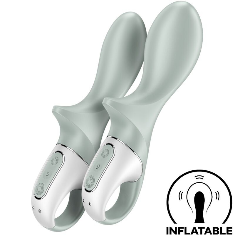 SATISFYER - AIR PUMP BOOTY 3 VIBRADOR ANAL INFLABLE VERDE GRIS