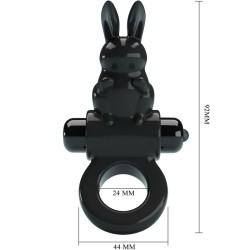 PRETTY LOVE - EXCITING RING ANILLO VIBRADOR RABBIT 10 VIBRACIONES NEGRO