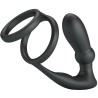 PRETTY LOVE - EMONI ANILLO PENE + PLUG ANAL 12 VIBRACIONES NEGRO