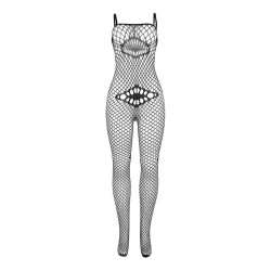 SUBBLIME - 952112 FISHNET BODYSTOCKING WITH DETAILS ON THE CHEST AND BELLY BLACK ONE SIZE