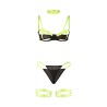 SUBBLIME - 955281 BRA SET WITH NECKLACE AND LEG DETAILS FLUORESCENT GREEN L/XL