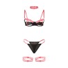 SUBBLIME - 955298 SET SUJETADOR CON COLLAR Y DETALLES PARA PIERNAS ROSA FLUORESCENTE S/M