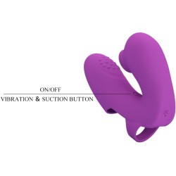 PRETTY LOVE - ATHENA VIBRADOR DE DEDO CON ESTIMULADOR CLÍTORIS MORADO