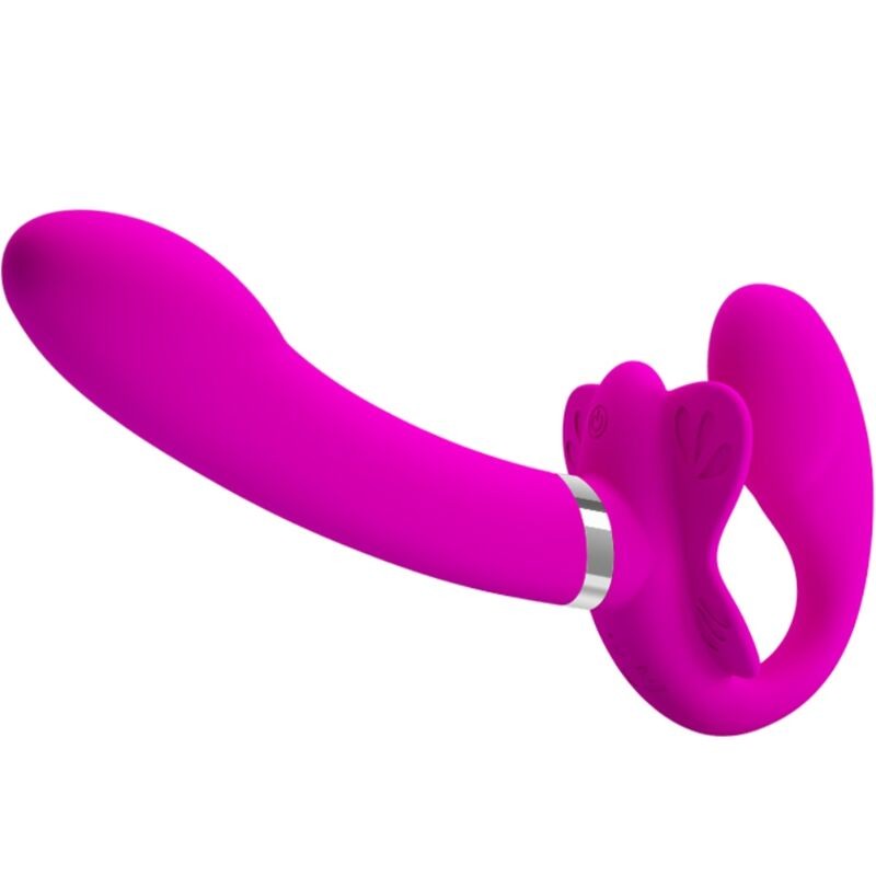 PRETTY LOVE - VALERIE VIBRADOR DOBLE STRAP-ON 12 VIBRACIONES MORADO