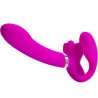 PRETTY LOVE - VALERIE DOUBLE STRAP-ON VIBRATOR 12 VIBRATIONS PURPLE