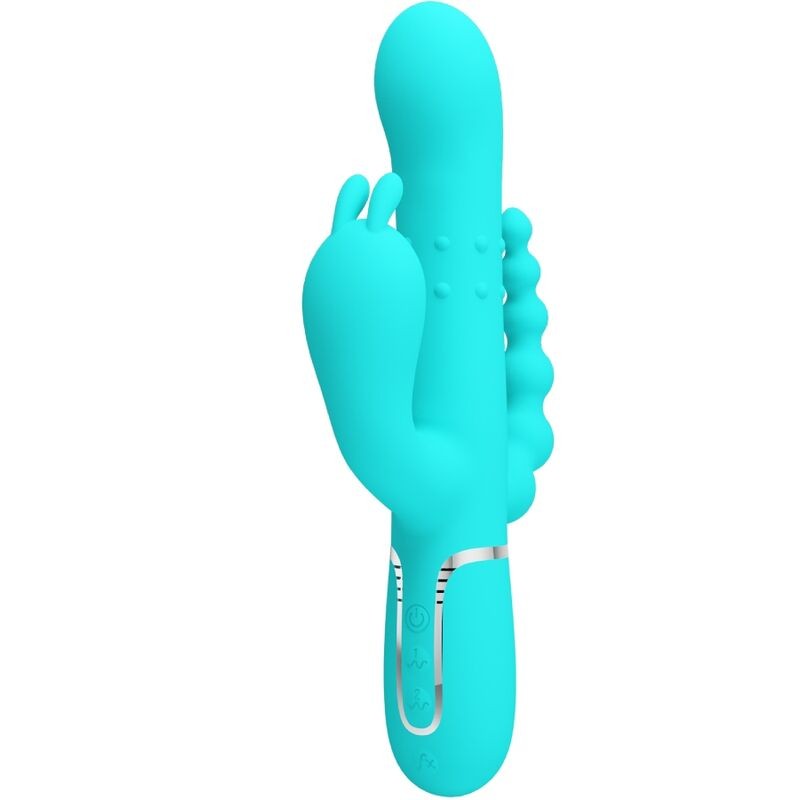 PRETTY LOVE - CAMMY TRIPLE VIBRADOR RABBIT MULTIFUNCIÓN 4 EN 1 AZUL