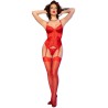 CHILIROSE - CR 4845 CORSET Y MEDIAS ROJO S