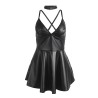 SUBBLIME - 955373 DRESS WITH BLACK LEATHER STRAPS S/M