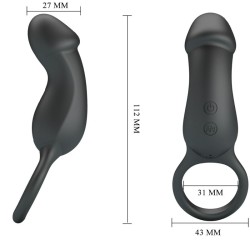 PRETTY LOVE - TRAE RING  VIBRATOR BLACK