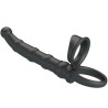 PRETTY LOVE - TATUM ANILLO VIBRADOR PENE CON PLUG 10 VIBRACIONES NEGRO