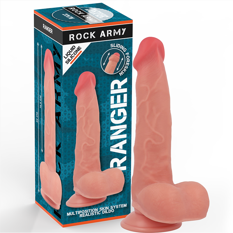 ROCKARMY - RANGER DILDO REALISTA DUAL DENSITY LIQUID SILICONE 22 CM -O- 3.6 CM