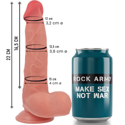 ROCKARMY - RANGER DILDO REALISTA DUAL DENSITY LIQUID SILICONE 22 CM -O- 3.6 CM