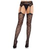 LEG AVENUE - HEART STOCKINGS WITH GARTERS BLACK