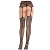 LEG AVENUE - MEDIAS DE ENCAJE CON CRUZ Y PORTALIGAS NEGRO