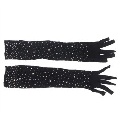 SUBBLIME - 957469SHINE TRANSPARENT GLOVES BLACK S/M
